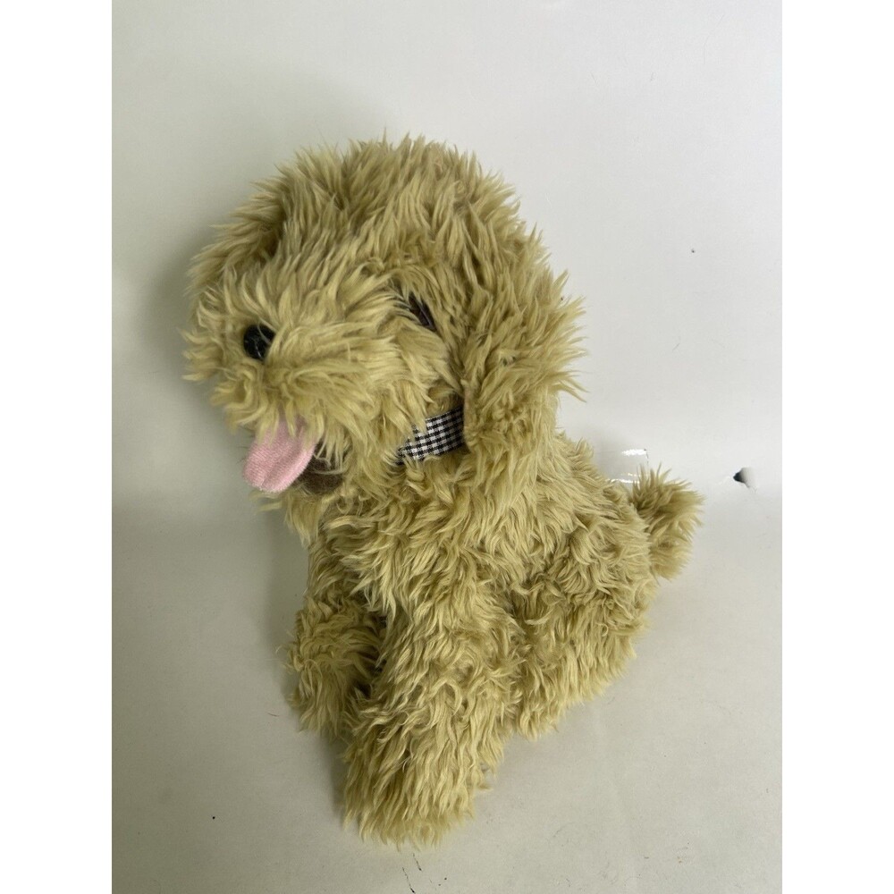 BJ Toy Company Plush Dog Puppy Scruffy Stuffed Animal Gingham Bow